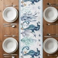 thumbnail image 6 of Coastal Seahorse Table Runner - 120 Inch Long, Kitchen Dining Table Runner Dresser Scarves, Nautical Starfish Shell Seaweed Anchor Farmhouse Decor for Coffee Tables Wedding Party Banquet, 6 of 8