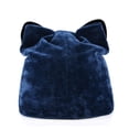 thumbnail image 4 of Bonnets d'Automne Hiver pour Femmes Chapeau Chat Dames Bonnet Chaud en Velours avec Strass Clignotants Rabats d'Oreilles Filles Mignon Bonnet Touca Rouge, 4 of 6