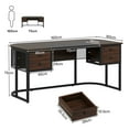 thumbnail image 2 of Spaco 63-Inch Computer Desk Executive Desk with 4 Drawers, Desk for Indoor as Home, Office, Brown, 2 of 6