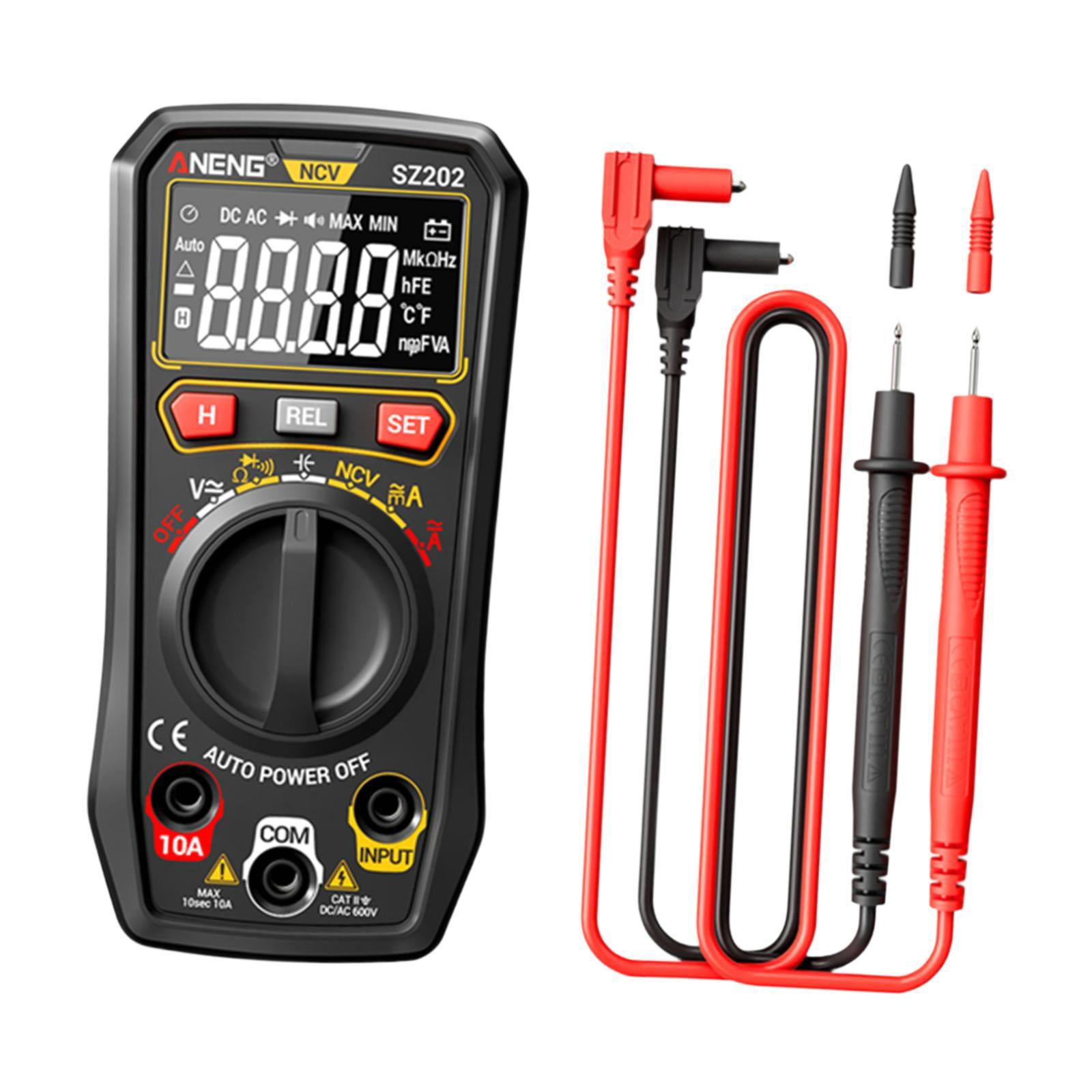 Miulika Digital Multimeter Handheld Multi Tester Lightweight Multipurpose 4000 Counts with Ncv Function Voltage Tester for Automotive Black