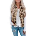 thumbnail image 3 of Tie Dye Sleeveless Fleece Vest, Printed Fleece Fuzzy Zipper Vest Lightweight  For Winter ANGGREK Leopardo Amarillo XXL, 3 of 6