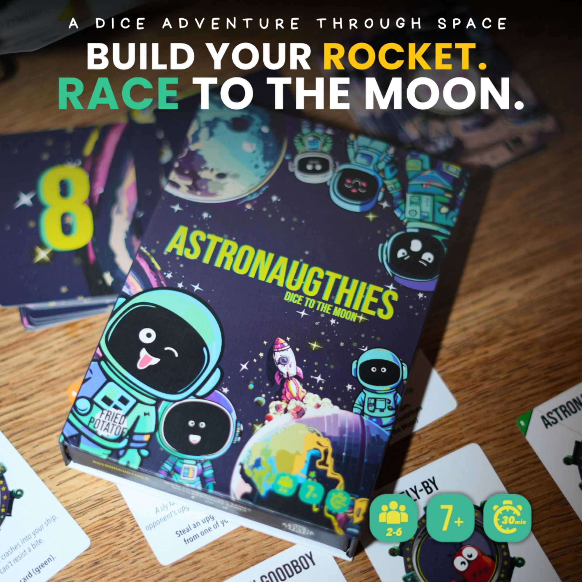 Astronaughties: Family Dice Game for Ages 7+, Exciting Space Adventure from Asmodee