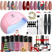 Modelones Gel Nail Polish Kit with U V Light 48W Nail Dryer 7 Nude Colors Gel Nail Polish Set,No Wipe Base Top Coat,Nail Primer,Nail Art Decorations,Integrated Manicure Tools Kit,Gift for Christmas - Best Reviews Guide