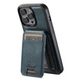 thumbnail image 1 of Magsafe Magnetic 2 In 1 Detachable Wallet Leather Case For iPhone 12 13 14 15 16 Pro Max Plus Shockproof Holder Cover Blue For iPhone 15, 1 of 6