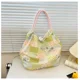 thumbnail image 3 of Bolso de hombro de algodón con diseño de retazos frescos para mujer, bolso de mano elegante y dulce, de gran capacidad, 2024, 3 of 5