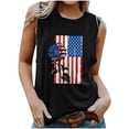 thumbnail image 2 of Honeeladyy Summer Women American Flag Tank Tops USA Flag Stars Stripes Printed Sleeveless T-Shirt Tee Tops, 2 of 4