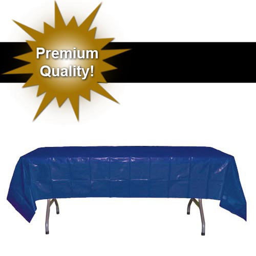Premium 12 Pack Navy Blue Plastic Tablecloth, 108 x 54