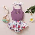 thumbnail image 5 of Vedolay Girl's Shorts Sets Toddler Girls Shorts Outfits Print Ruffle T-Shirt Tops Short Summer Clothes Set,Purple 12-18 Months, 5 of 5