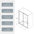 thumbnail image 4 of 50"-54"W x 72"H Sliding Shower Door, Clear Glass Bathtub Doors with 1/4" Tempered Glass, Handle, Framed Sliding Tub Door for Bathroom, Partition, Bathtub, Chrome, 4 of 8