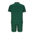 thumbnail image 4 of Styesk Pièces Tenues pour Hommes 2 Pcs Mode Décontractée Manches Courtes Col Rabattu Pantalon Ensemble Deux Taille Élastique, 4 of 6