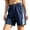 369Dark Blue1653, variant on CAIVO Women Plus Size Cargo Athletic Shorts Lightweight Casual Sweatproof Outdoor Fitness Mid Length Training Bottoms With Zipper Pockets Elastic Waistband Simple Summer Work Solid Color Bottoms