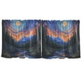 thumbnail image 7 of Yayeee Kitchen Curtains Tier Set of 2 Light Filtering 57"x24" Over Sink Window Panels, Mountains and Forests, 7 of 7