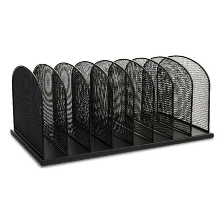 UPC: 0073555325324 | Safco Mesh Desk Organizer  Eight Sections  Steel  19 1/2 x 11 1/2 x 8 1/4  Black