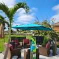 thumbnail image 3 of PURPLE LEAF 9x11.5 Ft Cantilever Umbrella Rectangle Outdoor Patio Umbrella Large Offset Hanging Umbrella Aluminum Umbrella with 360°Rotation Adjustable Garden Pool Umbrella,Turquoise Blue, 3 of 13