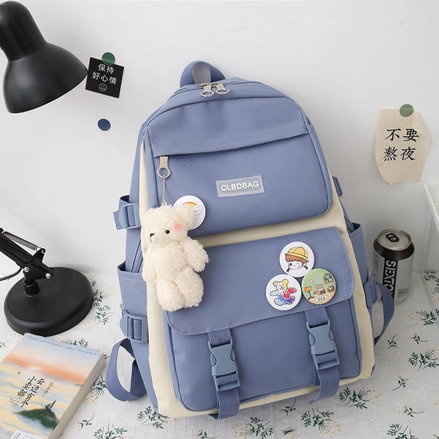 Nuevo producto mochilas coreanas 5 piezas mochila mujer moda mochila escolar resistente para niña