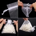 thumbnail image 2 of 100 Bolsas de Regalo de Organza Transparente, 7 x 9 cm, Bolsas de Regalo de Boda con Cordón, Bolsas de Regalo de Joyería Pequeñas para Fiestas, Festivales, Joyas, Festivales, Jabones de Baño (Blanco), 2 of 4
