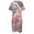 thumbnail image 4 of Vestido de satén blanco con textura y flores de cerezo para mujer vestidos de baile holgados con bolsillos vestidos de verano, 4 of 6