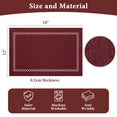 thumbnail image 2 of Placemats Set of 4, Yamaziot Double Layer Cloth Fabric Heat Resistant Place Mat, Washable Reversible Rectangle Dining Table Mats, Hollow Red, 12"x18", 2 of 7