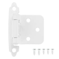 Uxcell 1/2 Inch Overlay Cabinet Hinges, 6 Pcs Self Closing Flush Mount Cabinet Door Hinges with Door Bumper, White