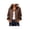 Brown, variant on Zynoxe Women's Cropped Jacket Fashionable Corduroy Cuffs & Collared Jackets for Women Relaxed Long Sleeve Button Down Casual Jackets Solid Color Casual Outerwear With Side Pockets S