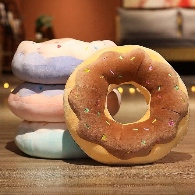 Lindo Donut comida juguete colorido relleno anillo en forma de decoración Plushie cabeza almohada asiento cojín para silla en ShuxiuWang 8390611641177