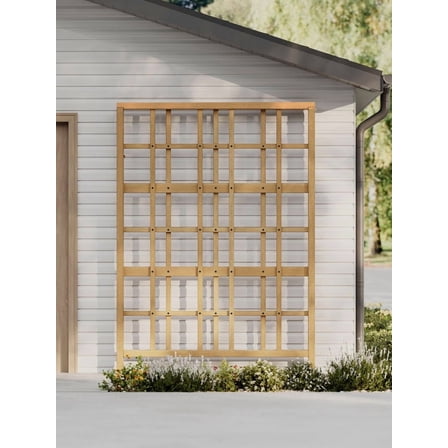 Modern 60" L x 84" H Cedar Wood Trellis, Golden Brown, VT17731