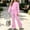 Pink, variant on FSYBOA Girls Outfit Set Size 14-16, Casual 2 Piece Fashion Crew Neck Tops and Pants Pink