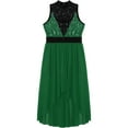 thumbnail image 4 of Alvivi Kids Girls Shiny Ballet Lyrical Praise Dance Dress Tunic Sleeveles Gymnastics Leotard Dark Green 12, 4 of 7