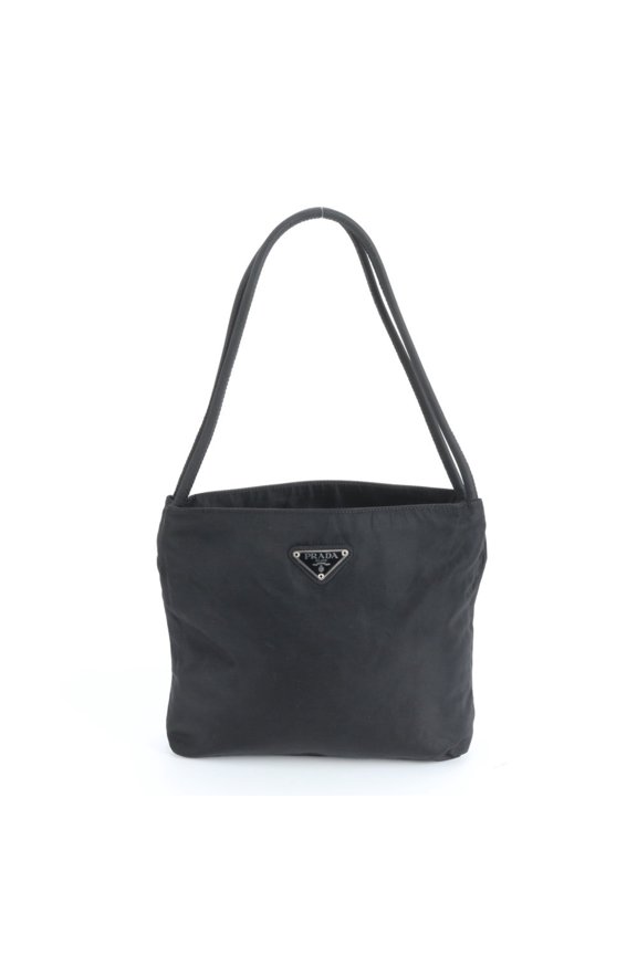 Pre-Owned Prada Tessuto Nylon Triangle Logo Tote Bag Shoulder Handbag Black Women's