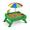 Green, variant on Brown Wooden Ground Platform Bird Feeder Tray For Crows, Squirrels, and Outdoor Birds