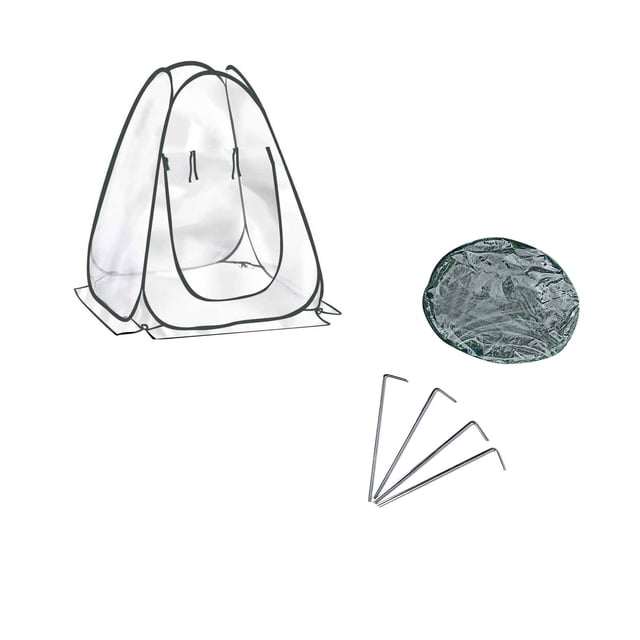 Pop Up Mini Greenhouse For Plant Protection, Foldable Winter Overwintering Tent With Ground Pins, Size: 27.56X27.56X31.50 Inches / Weight: 1.76 Lbs