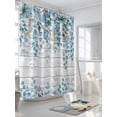 thumbnail image 3 of Fsddascl Blue Eucalyptus Leaves Shower Curtain Set - Long 72" x 84" Washable Bathtub Curtain with 12 Hooks, Watercolor Plants Floral Wooden Waterproof Fabric Stall Shower Curtains for Bathroom, 3 of 6