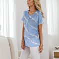 thumbnail image 5 of Gibobby Blusa Termica Mujer Twill Tshirt Fashion Round Casual Cuckline Escote Corto Mujeres Button Women's Blouse（Aqua， XXXL), 5 of 5