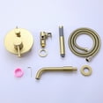 thumbnail image 6 of Dual Handles Wall Mounted Bathroom Tub Filler with Hand Shower, Solid Brass Matte Black Waterfall Bathtub Faucet, 6 of 7