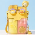 thumbnail image 5 of KOYPTL Cute Water Bottle 26oz Kawaii Water Bottle Funny Bear Water Bottles with Straw and Strap Dual Compartments Leak-proof Plastic Drinking Cup for Sport Travel, 5 of 6
