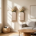thumbnail image 3 of Naittoop 1pcs Khaki Wood Wall Vase – Bamboo Hanging Planter Farmhouse Boho Wall Decor for Entryway Bathroom Living Room Hallway, 3 of 5