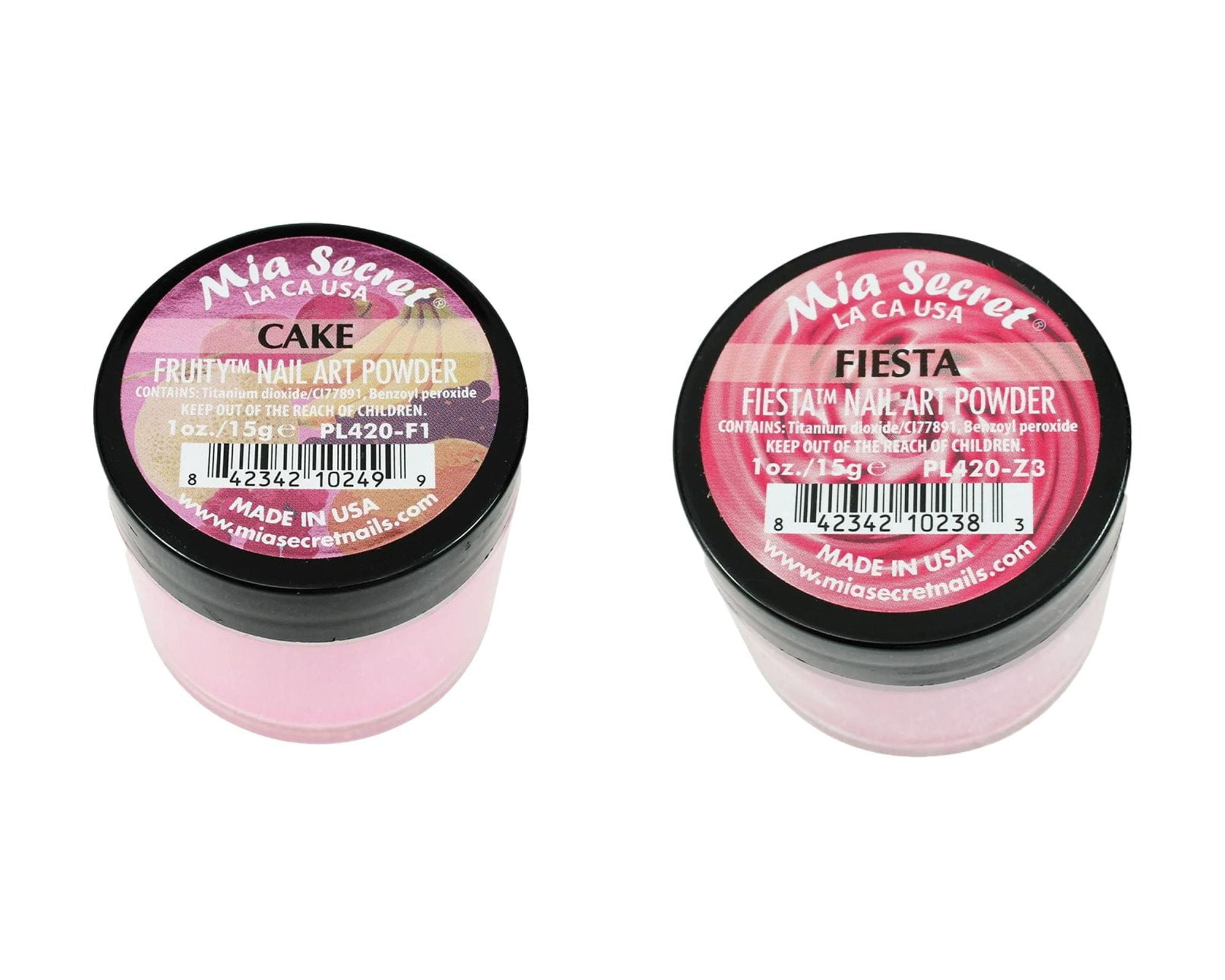 Mia Secret - Fruity Nail Art Powder - Cake + Fiesta Nail Art Powder - Fiesta (1 oz. each) - Combo