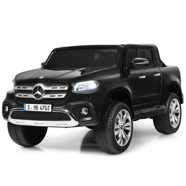 Gymax 12V 2-Seater Kids Ride On Car Licensed Mercedes Benz X Class RC w/ Trunk Black
