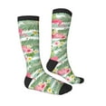 thumbnail image 4 of Lsque Tropical Flamingo Printed Crew Socks Men's Women's LightWeight Thin Casual Calf Socks ,Knee High Socks,Cotton Socks, 4 of 9