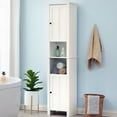thumbnail image 2 of LuxenHome White MDF Wood 67-Inch Tall Tower Bathroom Linen Cabinet, 2 of 11