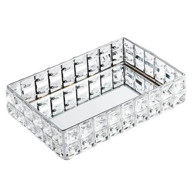 Bandeja de base de espejo Bandeja De Tocador Decorativa Para Tocador / Servicio De Cristal Con Base De Vidrio Espejo 27x18x7CM Los 27x18x7CM Magideal Bandeja de base de espejo