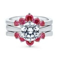 thumbnail image 2 of BERRICLE Sterling Silver 5-Stone Wedding Engagement Rings 2 Carat Cubic Zirconia CZ Solitaire Ring Set for Women, Rhodium Plated Size 7.5, 2 of 19