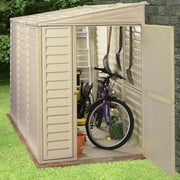 Duramax 4 x 8 SideMate Plastic Storage Shed + Foundation for Garden, Patio and Backyard