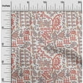 thumbnail image 1 of oneOone Polyester Lycra Peach Fabric Ethnic Block Craft Projects Decor Fabric Printed By The Yard 56 Inches Wide, 1 of 4