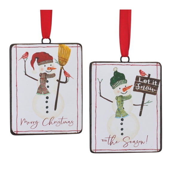 Snowman Sentiment Ornament Set of 12