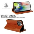 thumbnail image 3 of ShellTech for iPhone 14 Pro Leather Wallet Case,Luxury Genuine Vintage Leather [Slim and Durable] with Card Slot & Kickstand [Magnetic Closure] Flip Folio Case,Brown, 3 of 9