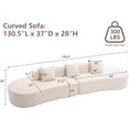 thumbnail image 2 of Tabaray 130" Modular Sectional Sofa Couch, Minimalist Modern Curved Sofa Couch w 3 Pillows, 2 Piece Free Combination, Terry Cloth Fabric Sofa Couch for Living Room Furniture, Salon, Hotel (Beige), 2 of 8
