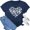 Dark Blue, variant on Women's Summer Graphic Letter Print Casual Comfort Fit Fashion Short Sleeve Everyday Tee Colored Top
