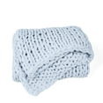 thumbnail image 3 of Light Blue Chunky Knit Throw Blanket, One Size, by Noble Linens, 3 of 5