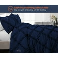 thumbnail image 2 of Oversized Queen Comforter Diamond Ruffle Nayy Blue 300 GSM Plush Siliconized Microfiber Fill Duvet Insert With 1000 Thread Count Egyptian Cotton Shell Fluffy with Piping & Pillowcases, 2 of 8